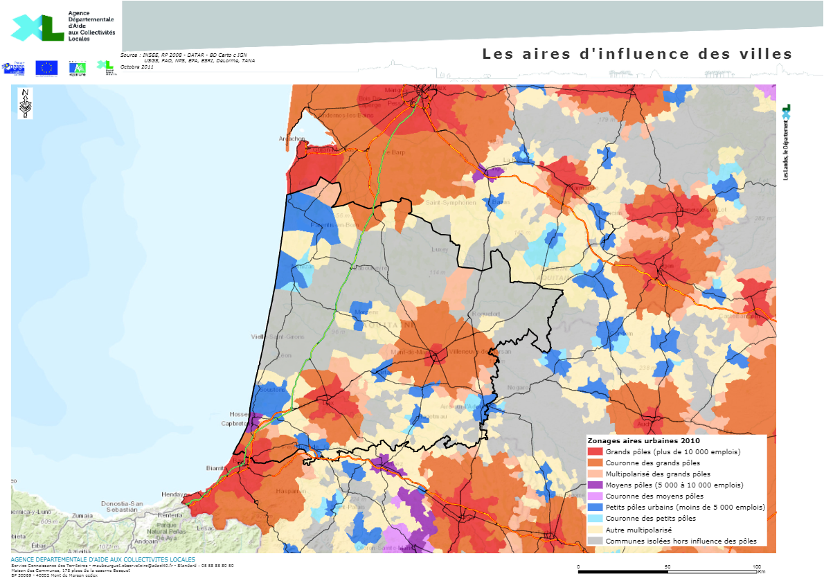 Aires d'influence des villes